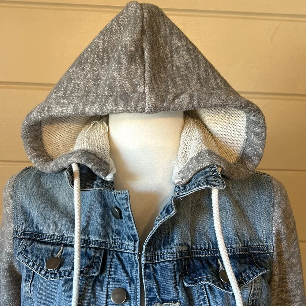 No Blue Los Angeles Faux Knit Hooded Jacket – Size Small - Picture 4 of 13